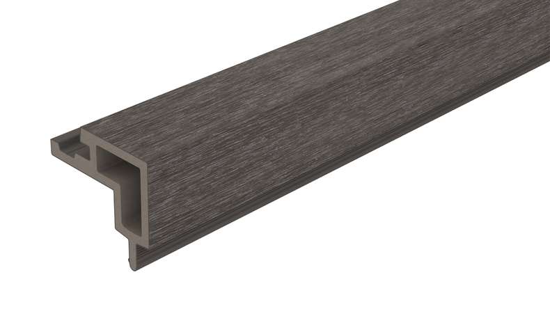 planeo LINEA - Angolo esterno in WPC CoEx, grigio scuro, 2900 x 62 x 55 mm