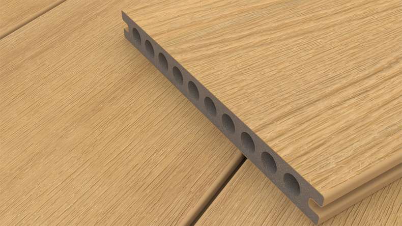 planeo MAXLine Nature - Pannello per decking XL rivestito in WPC CoEx camera cava - sabbia 3m strutturato/liscio spazzolato