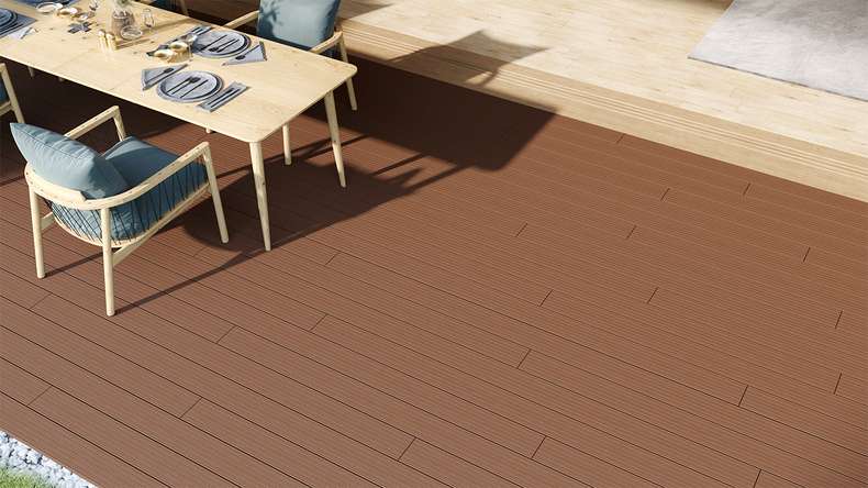 planeo LightWood WPC tavola cava - Marrone chiaro 3.6m scanalato/scanalato