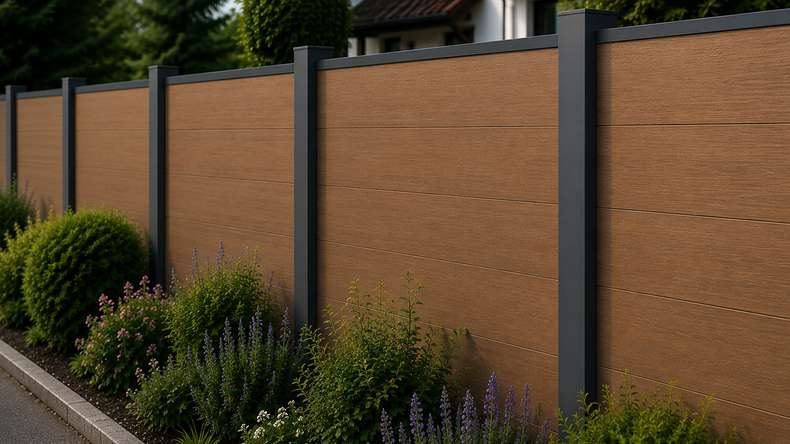 planeo INFINITY XL-Board - Recinzione a innesto WPC CoEx Burma Teak 176 x 183