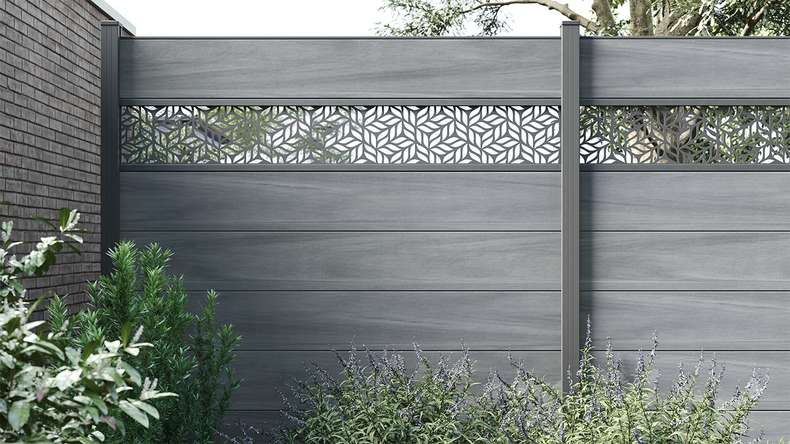 planeo Gardence Strong XL - Recinzione in BPC standard stone grey co-ex