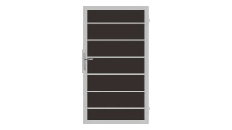 planeo Gardence Deluxe - Porta universale BPC Grigio antracite con telaio in alluminio argento