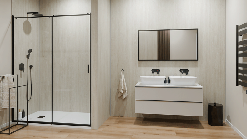 Rivestimento murale SPC planeo - CeraRock Tile Stripes Light Travertine XL 280 x 117,5 cm