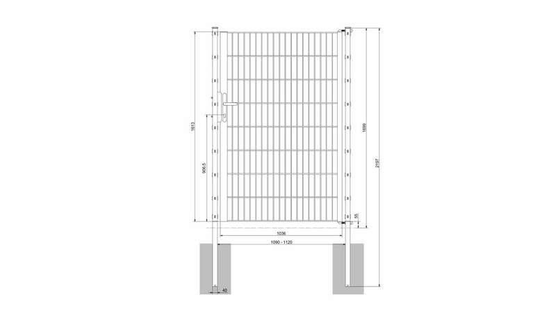 Luce universale per porte a 1 pannello zincata a caldo A 1600 x L 1090 mm inclusi i pali della porta