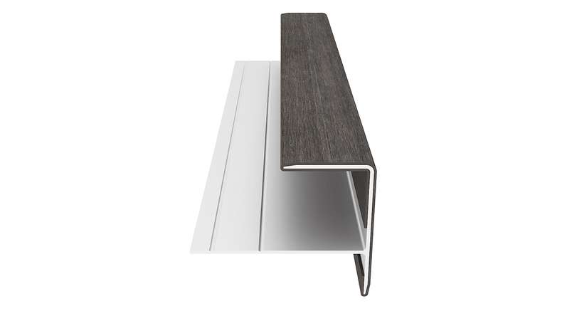 planeo LINEA - Profilo terminale in alluminio CoEx grigio scuro 3000 x 74 x 61 mm