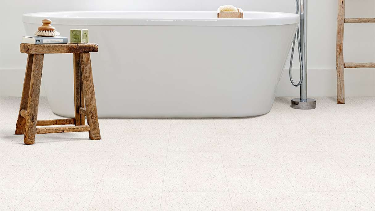 vinile adesivo planeo - Prime White Terrazzo Stone | Aspetto autentico (UN-522)