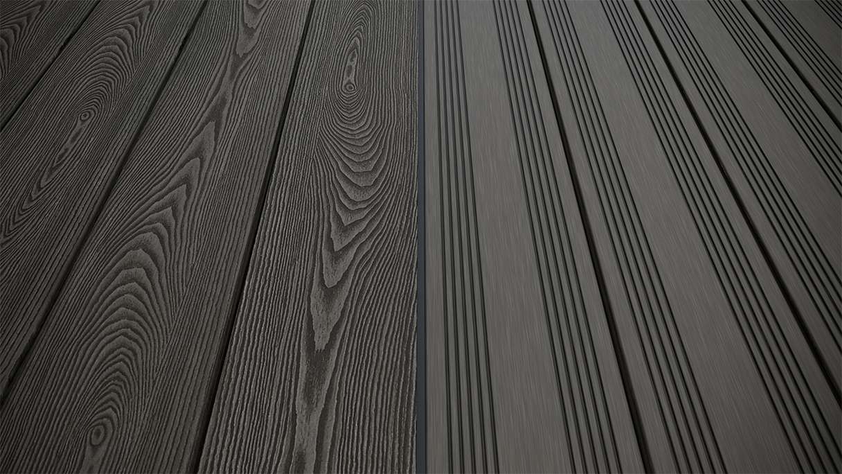 planeo SolidWood WPC tavola solido - Grigio scuro 4.8m francese/strutturato