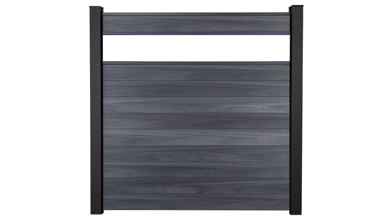planeo Gardence Strong - recinzione a innesto BPC in vetro satinato grigio pietra co-ex 180 x 180 cm