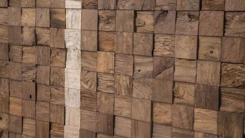 Skaben WoodWall - Cubo in legno di teak Sulawesi