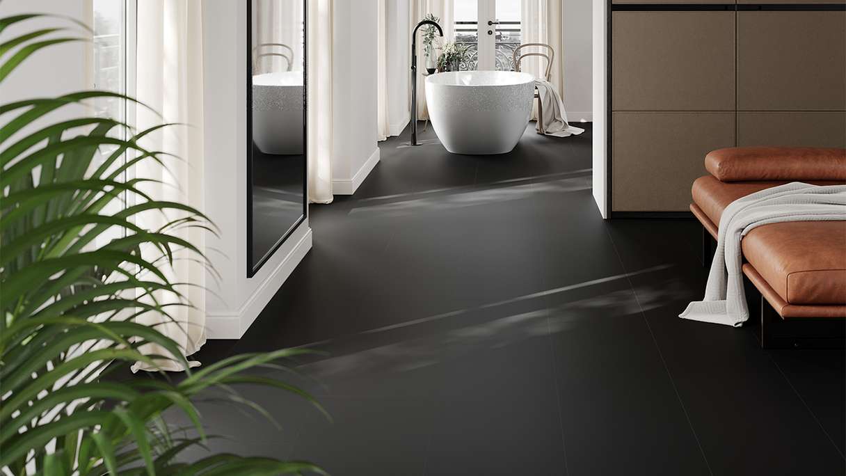 planeo Vinile rigido a incastro - Nero pietra opaco | Isolamento acustico integrato (100P190MT)