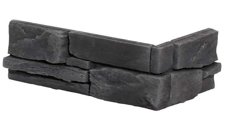 planeo StoneWall Scivoli angolari massicci - Ossidiana