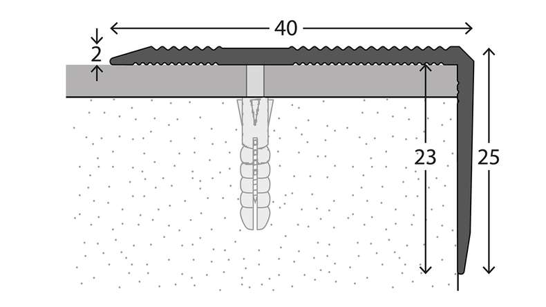 Profilo paragradino planeo 392 argento 250 cm