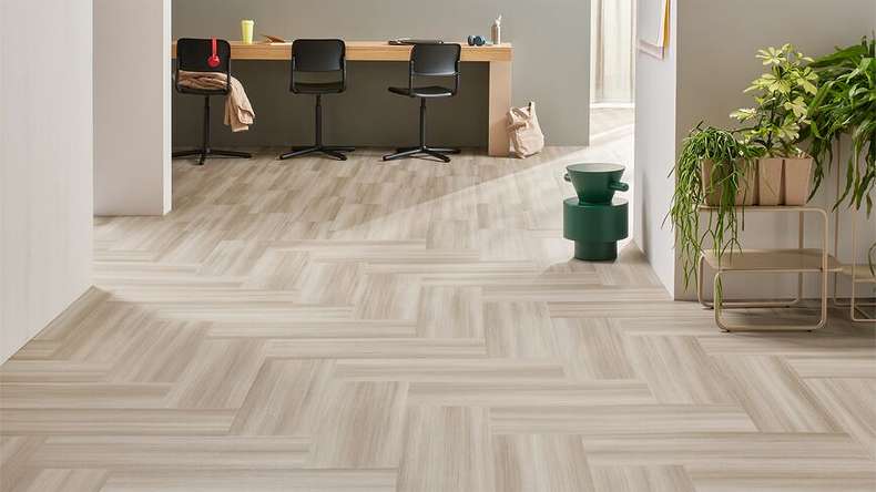 Vinile adesivo Forbo Allura Wood 55 - Spago a conchiglia 750 x 250 mm (63659DR5)