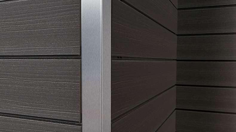 planeo Fassado - Rivestimento facciata a fasce romboidale WPC Prime grigio lava XXL 6 m