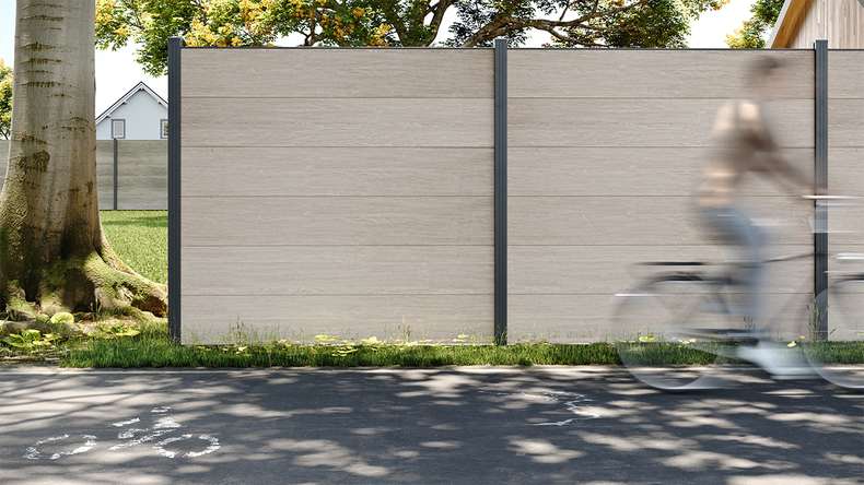 planeo Gardence Simply - Recinzione in PVC ad innesto Quadrata Quercia Sheffield