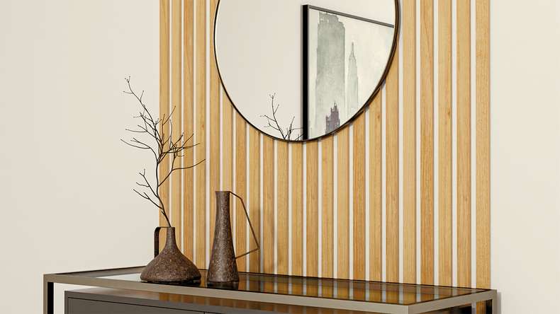 Skaben Pannelli acustici SilentWall Easy-Sticks - rovere marrone chiaro - 250 x 3,45 cm