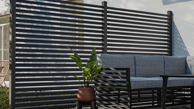planeo Gardence Metallic Ellipse - Recinzione da giardino in alluminio quadrata Antracite | DB703