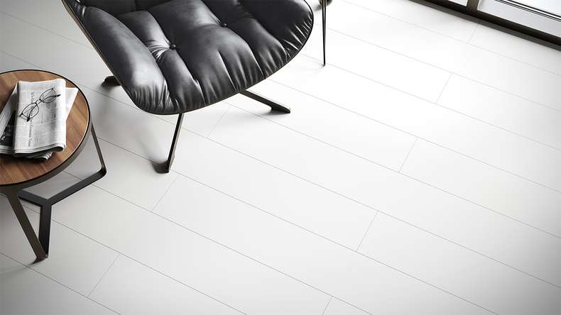 planeo Vinile rigido a incastro - Bianco legno | Isolamento acustico integrato (100P2935-N)