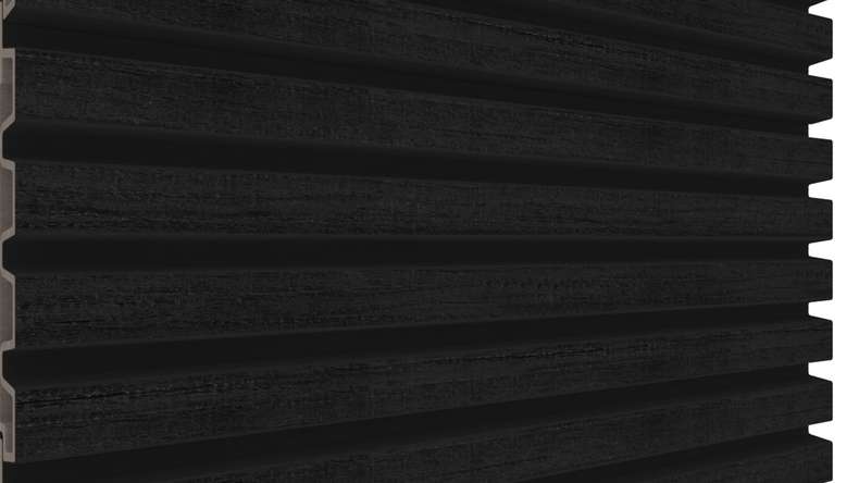 planeo LINEA Slim - Rivestimento per facciate in WPC CoEx, nero, 2900 x 215 mm