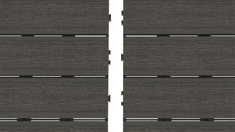 Piastrella per terrazza planeo in WPC-CoEx, grigio scuro, 90x30 cm