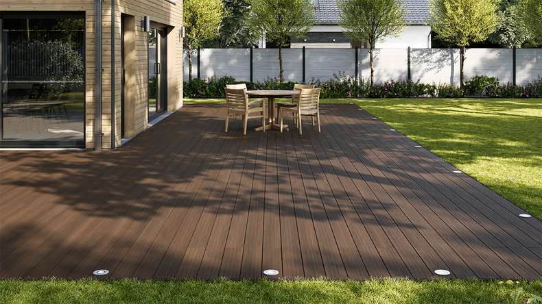 planeo AntikWood WPC tavola solido - Marrone 4.2m invecchiato