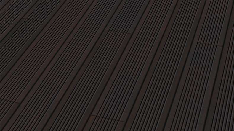 planeo decking in legno massello bambù scuro liscio/scanalato - 1850 x 137 x 20 mm