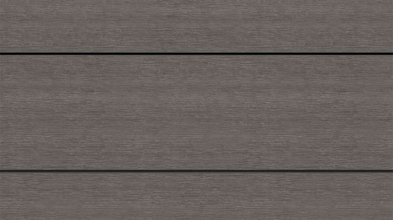 planeo WOODLine Nature - Pannello per decking rivestito in WPC CoEx a camera cava - grigio scuro 3m strutturato/liscio spazzolato