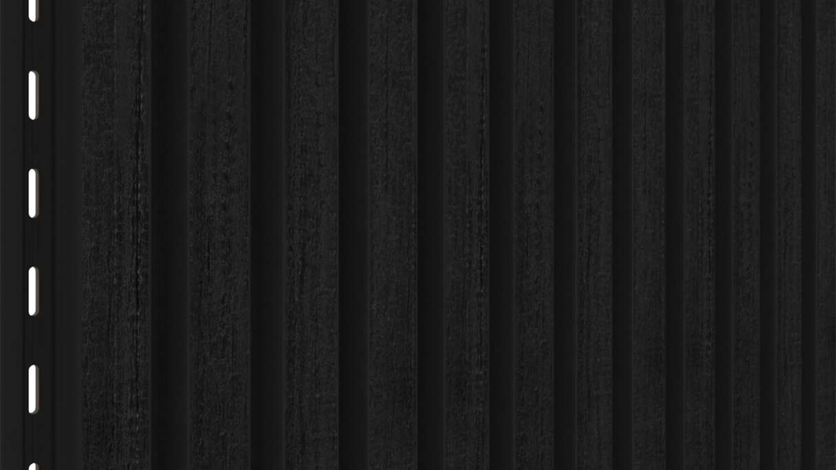 planeo LINEA Slim - Rivestimento per facciate in WPC CoEx, nero, 2900 x 215 mm