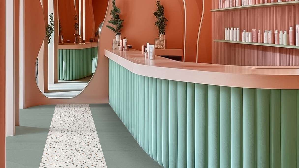 Gerflor Klick Vinyl Rigid - Creation 55 Clic Acoustic Confetti Cobalt | Isolamento acustico integrato (61261745)