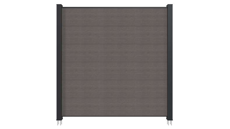planeo INFINITY XL-Board - recinzione a innesto WPC CoEx grigio scuro 176 x 183