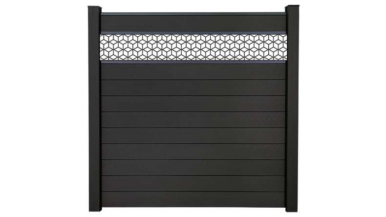 planeo Gardence Strong - recinzione a innesto BPC Cube grigio antracite 180 x 180 cm