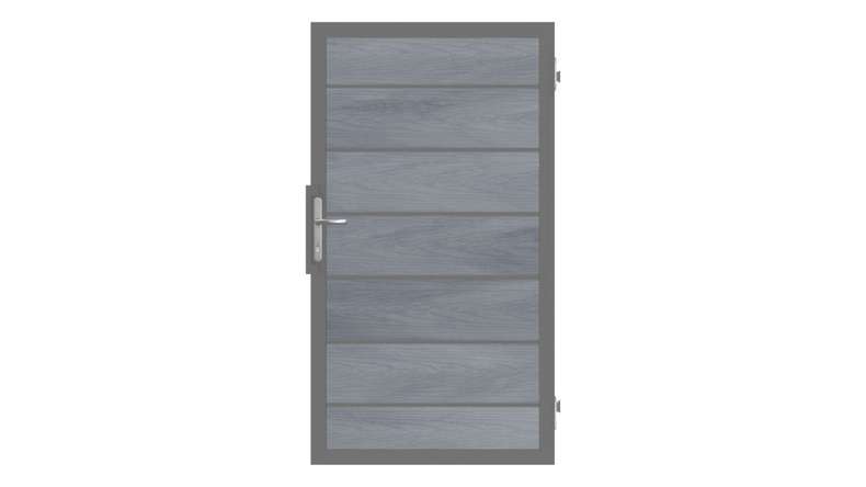planeo Gardence Deluxe - Porta universale BPC Grigio pietra coex con telaio in alluminio antracite