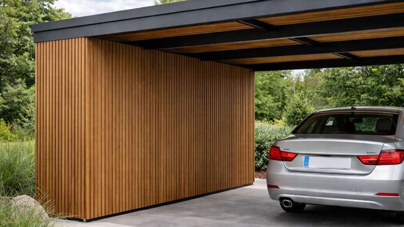 planeo DesignPro - Rivestimento per facciate in WPC Burma Teak | Nero 2900 x 175 mm