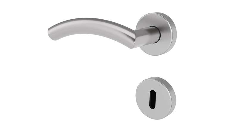 planeo Edelwerk METRA maniglia per porta in acciaio inox BB rosa tonda