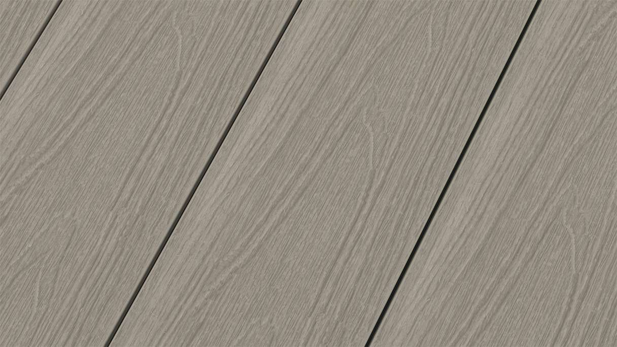 planeo MAXLine Nature - Pannello per decking XL rivestito in WPC CoEx a camera cava - grigio chiaro 3m strutturato/liscio spazzolato