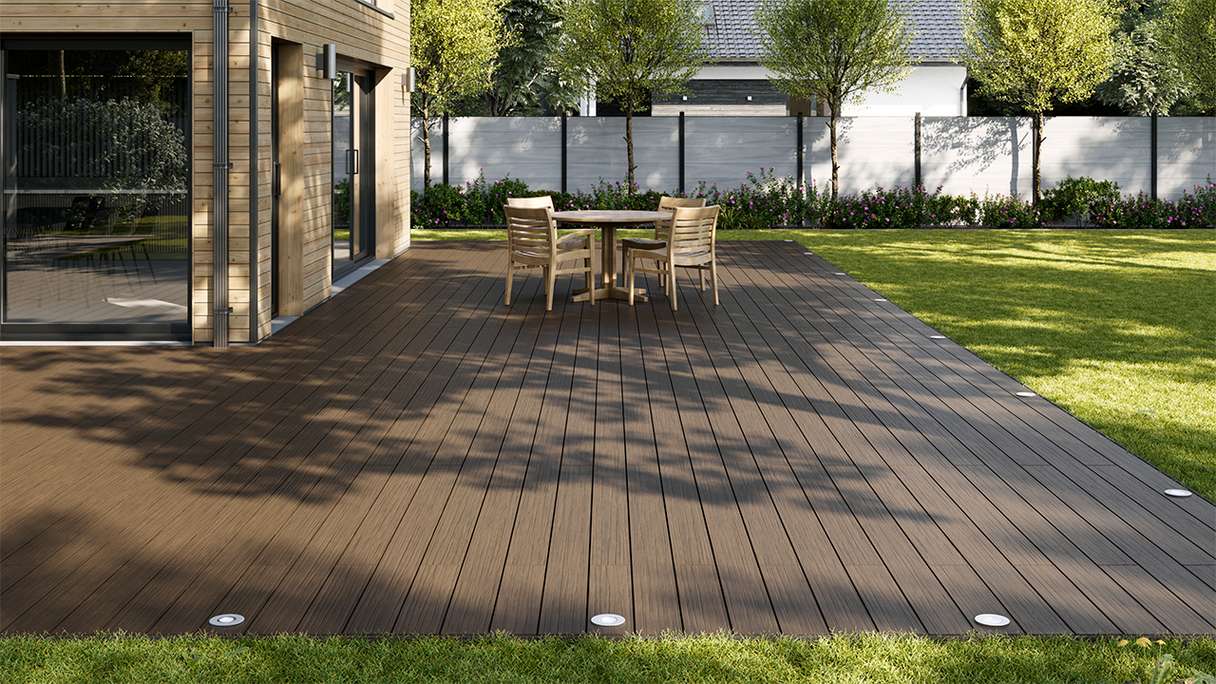 planeo AntikWood WPC set completo di tavole massicce - marrone antico invecchiato