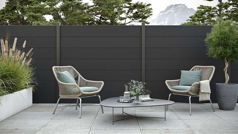 planeo Gardence Strong XL - Recinzione in BPC standard Grigio antracite
