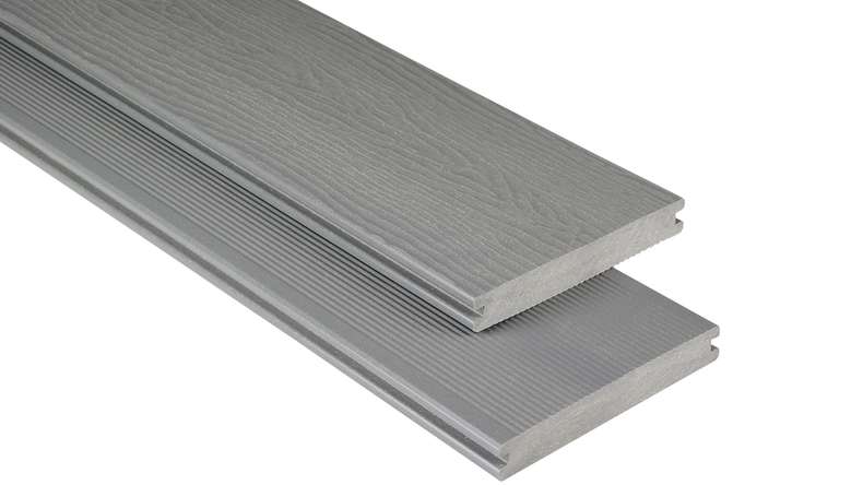 planeo pavimenti WPC - bordo per decking solido grigio 1.10m - scanalato