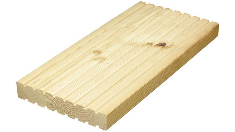 TerraWood legno per esterni - Larice siberiano 26 x 143mm scanalato su entrambi i lati