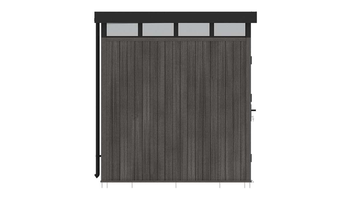planeo WPC CoEx Casetta da giardino con tetto piano S - Grigio scuro 208 x 200 x 226,5 cm