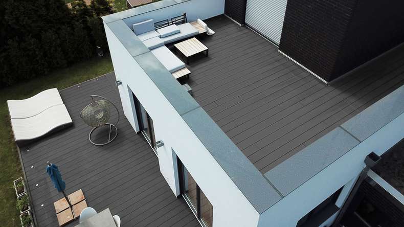 TitanWood set completo 3m struttura massiccia a listoni scanalati grigio scuro 39,6m² incl. alluminio-UK