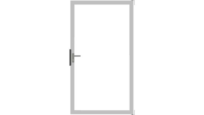 planeo Gardence Flair - Porta in vetro trasparente DIN universale con telaio in alluminio antracite 100 x 180cm