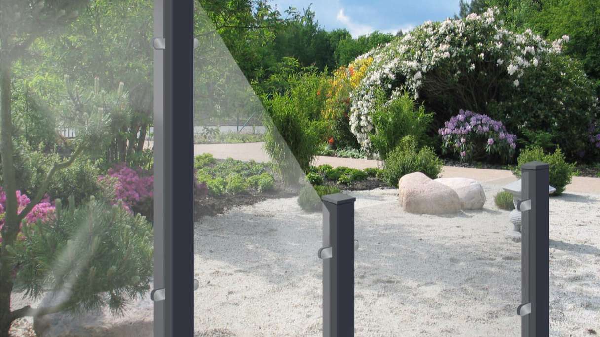planeo Gardence Flair - Recinzione in vetro Smussata trasparente 90 x 180cm