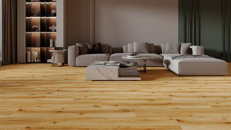 planeo Vinile rigido a incastro - HOMEtec Pro 50 IXPE Golden Nature Oak | Isolamento acustico integrato (RP-E50-2)