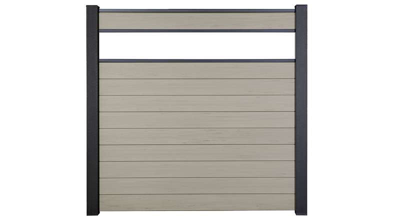 planeo Gardence Strong - recinzione a innesto BPC in vetro satinato sabbia bicolore 180 x 180 cm