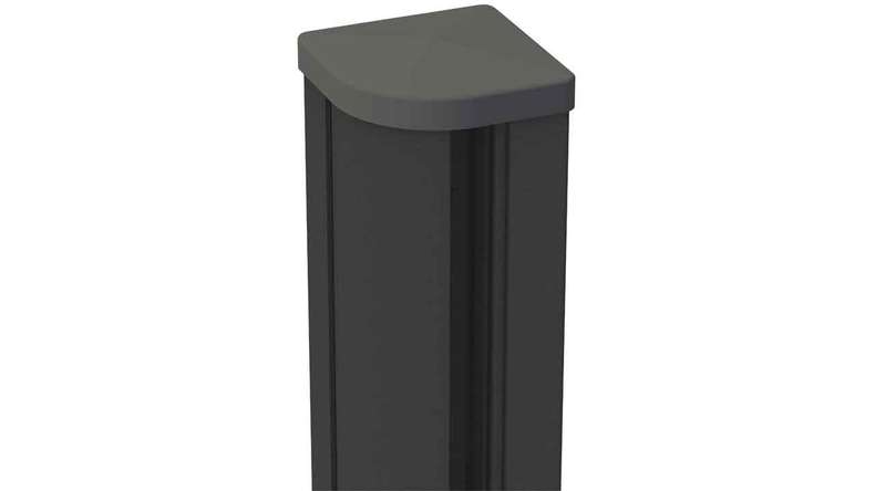 planeo Gardence Metallic - Palo angolare in alluminio regolabile con cappuccio incluso