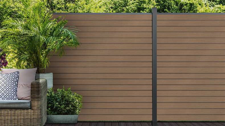 planeo Gardence Trendy - Recinzione a rombi BPC - Teak coestruso 180 x 180 cm