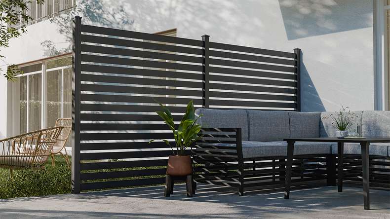 planeo Gardence Metallic Edge - Recinzione da giardino in alluminio quadrata antracite | DB703