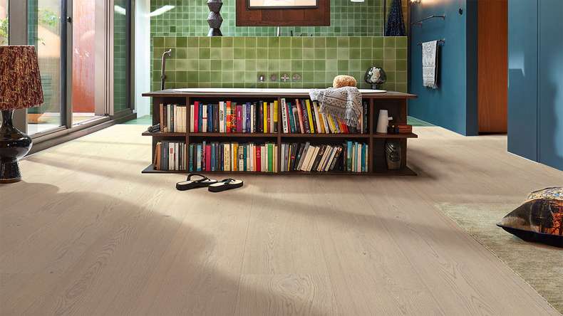 MEISTER Lindura pavimento in legno HD 400 - 20228 Rovere vivido crema latte laccato ultra opaco 2200 x 270 x 11 mm (500214-2200270-20228)