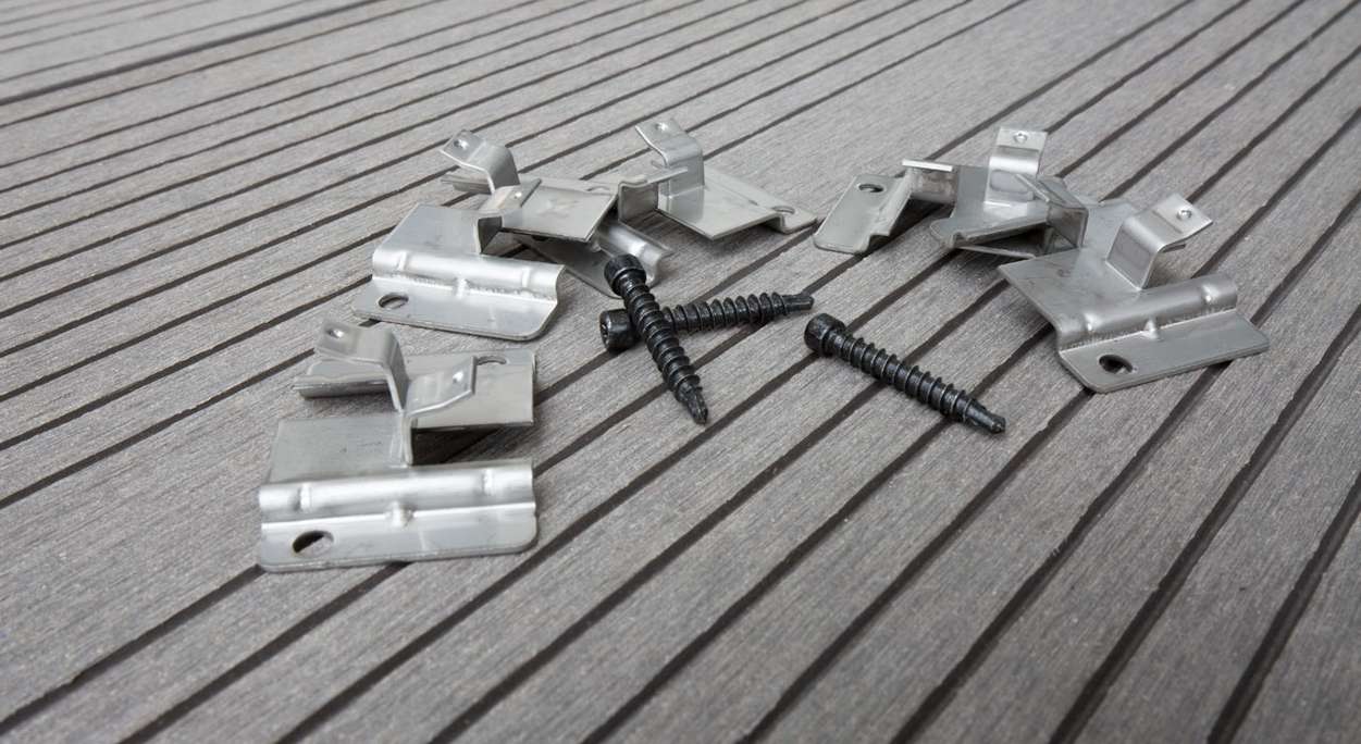 planeo clip per terrazza in acciaio inox pavimenti WPC-Profi giunto da 4 mm - 100 pz. incl. viti